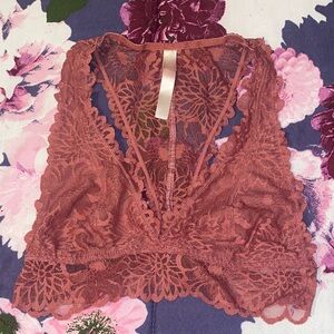 PINK Dusty Rose Lace Bralette